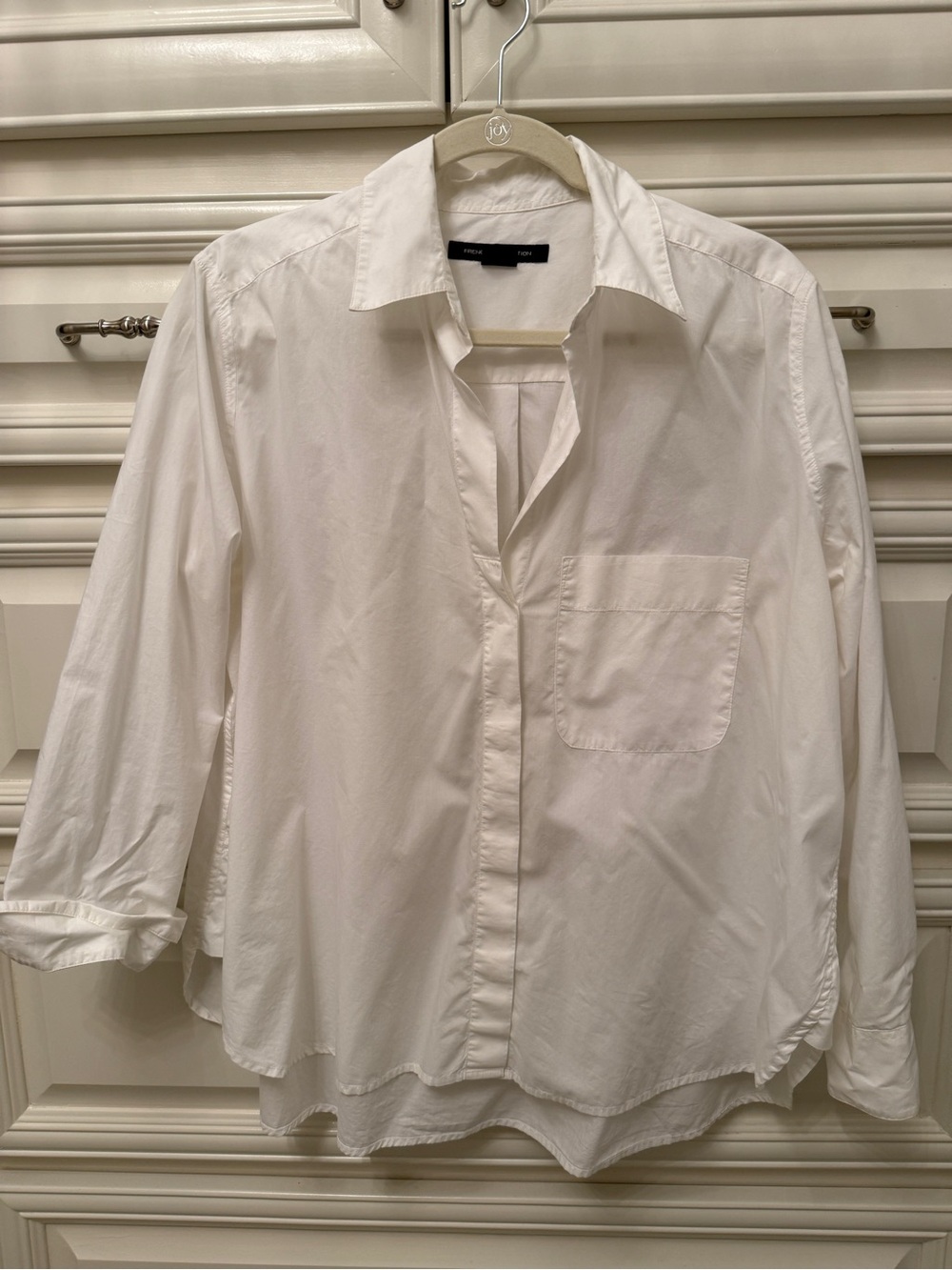 French Connection White Casual Button-Down Shirt